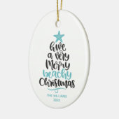 Kerstornament voor het strand keramisch ornament (Links)