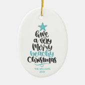 Kerstornament voor het strand keramisch ornament (Voorkant)