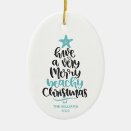 Kerstornament voor het strand keramisch ornament