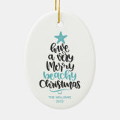 Kerstornament voor het strand keramisch ornament (Achterkant)