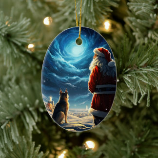 Kerstornament voor huisdier Duitse Herdershond, ho Keramisch Ornament