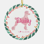 Kerstornament voor Poodle - Op maat gemaakte paste Keramisch Ornament (Voorkant)
