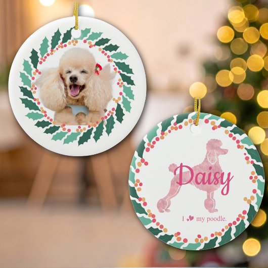Kerstornament voor Poodle - Op maat gemaakte paste Keramisch Ornament