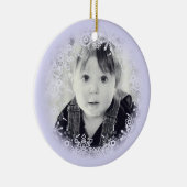 kerstornament Whimsical Paarse Snowflake Keramisch Ornament (Rechts)