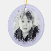 kerstornament Whimsical Paarse Snowflake Keramisch Ornament (Links)