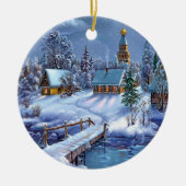 Kerstornament-Winterscene Keramiek Ornament (Voorkant)