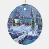 Kerstornament-Winterscène Keramisch Ornament (Links)