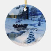 Kerstornament Winterse Landschap Keramisch Ornament (Voorkant)