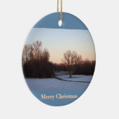 Kerstornament Winterzonsondergang Keramisch Ornament (Rechts)