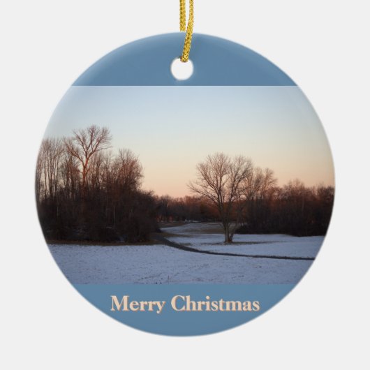 Kerstornament Winterzonsondergang Keramisch Ornament (Voorkant)