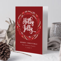 kerstornament Wreath Holly Jolly Non-Photo