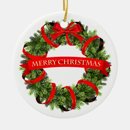 kerstornament-Wreath Keramisch Ornament (Voorkant)
