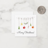 Kerstornamenten Aan Een Snoer Notitiekaartje (Voorkant / Achterkant in situ)
