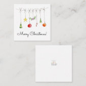 Kerstornamenten Aan Een Snoer Notitiekaartje (Voorkant / Achterkant)