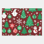 Kerstornamenten, Candy Cane Rood Groen Gift Inpakpapier Vel (Voorkant 3)