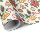 Kerstornamenten en Gingersnap Verpakking in Waterv Cadeaupapier (Rol Hoek)