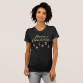 Kerstornamenten goud t-shirt (Voorkant volledig)