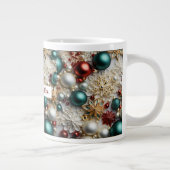 Kerstornamenten Goud Wit Rood Groen Grote Koffiekop (Rechts)