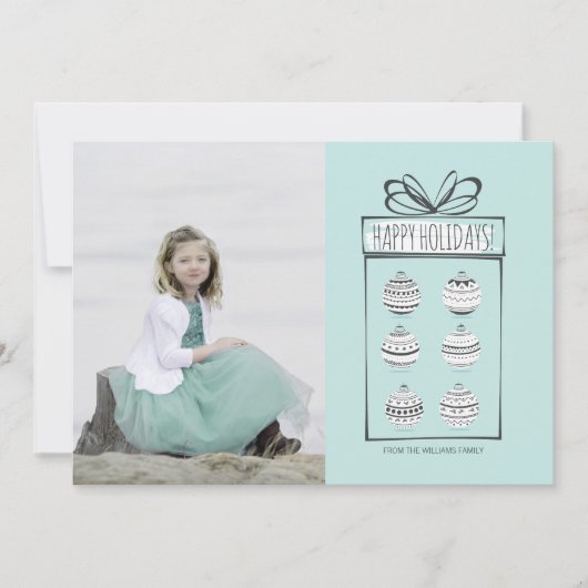 Kerstornamenten Holiday-fotokaart Feestdagenkaart (Voorkant)