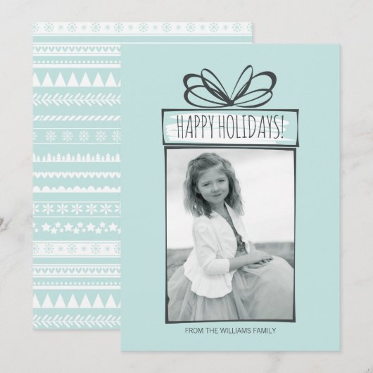 Kerstornamenten Holiday-fotokaart Feestdagenkaart (Voorkant / Achterkant)