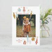 Kerstornamenten Holiday-fotokaart Feestdagenkaart (Staand voorkant)