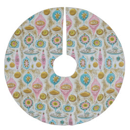 Kerstornamenten in midcentury modern-stijl kerstboom rok