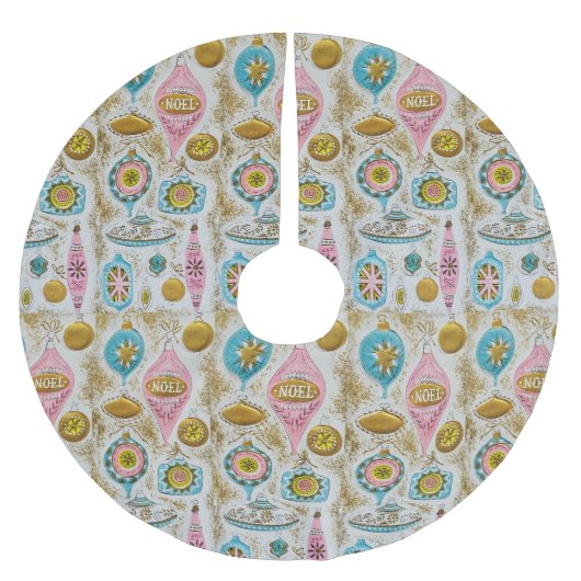 Kerstornamenten in midcentury modern-stijl kerstboom rok (Voorkant)