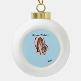 Kerstornamenten: Maagd Maria met Christus Keramische Bal Ornament