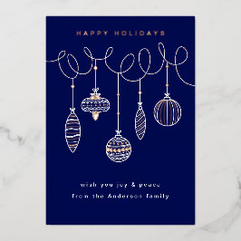 Kerstornamenten met foliepersing folie feestdagenkaart