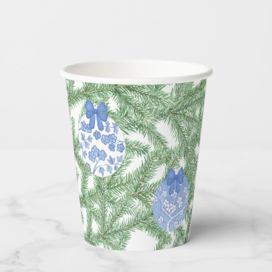 Kerstornamenten met monogram Verlovingsfeestje Papieren Bekers (Achterkant)