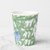 Kerstornamenten met monogram Verlovingsfeestje Papieren Bekers (Rechts)