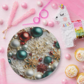 Kerstornamenten Parels Goud Rode Kralen Papieren Bordje (Feest)