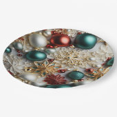 Kerstornamenten Parels Goud Rode Kralen Papieren Bordje (Gekanteld)