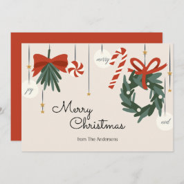 Kerstornamenten Prettig Kerstfeest Feestdagenkaart