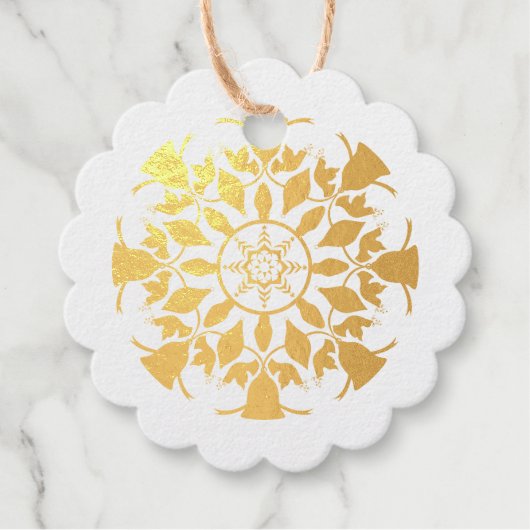 Kerstornamenten Sneeuwvlok Mandala Bedankjes Labels (Voorkant)