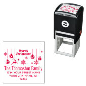 Kerstornamenten Sneeuwvlok Naam Retouradres Zelfinktende Stempel (In situ)