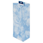 Kerstornamenten, sneeuwvlokken en bokeh wijn cadeautas (Achterkant Gekanteld)