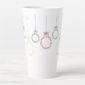 Kerstornamenten Tekst Ontwerp Latte Mok (Voorkant)