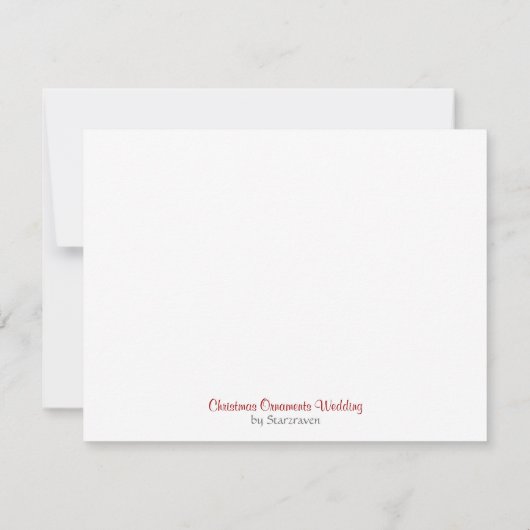 Kerstornamenten Trouwen Bewaar de Datum Kaart (Achterkant)