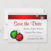 Kerstornamenten Trouwen Save the Date Kaart (Voorkant)