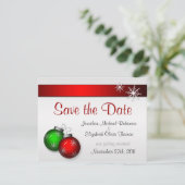 Kerstornamenten Trouwen Save the Date Kaart (Staand voorkant)