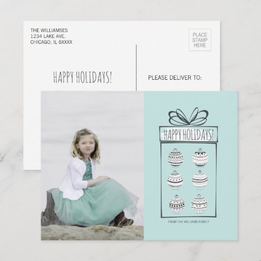 Kerstornamenten Vakantiefoto Ansichtkaart Feestdagenkaart (Voorkant / Achterkant)