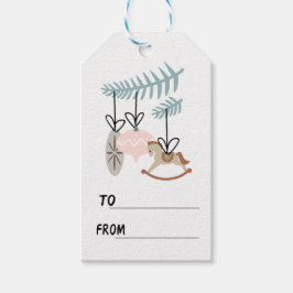 Kerstornamenten van/naar cadeaulabel