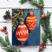 Kerstornamenten Watercolor Kerstkaart