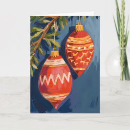 Kerstornamenten Waterverf Kerstkaart Feestdagen Kaart