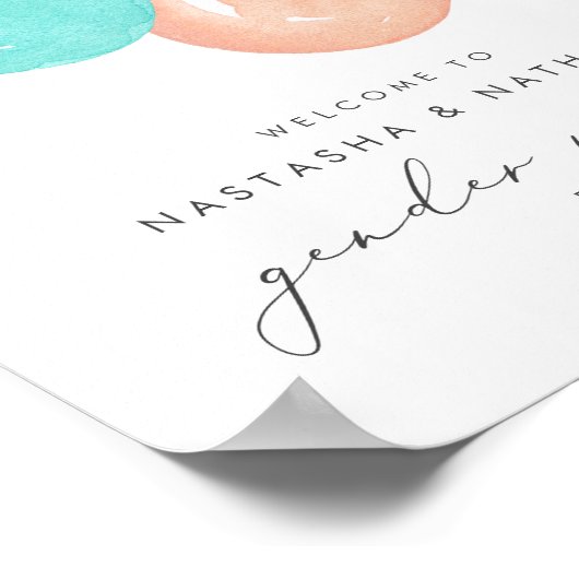 Kerstornamenten Winter Geslacht onthullen Welkom Poster (Hoek)