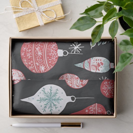 Kerstornamenten Zwart Tissuepapier (Geschenk)