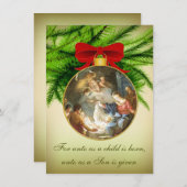 Kerstornamentie Jezus Birth Feestdagenkaart (Voorkant / Achterkant)