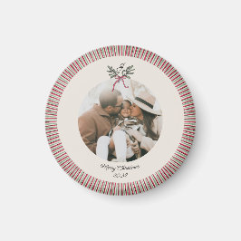Kerstornamentmagneet met foto in preppy stijl magneet