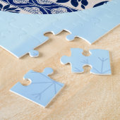 Kerstornamentpuzzel in Vintage Style Flow Blue Legpuzzel (Zijkant)